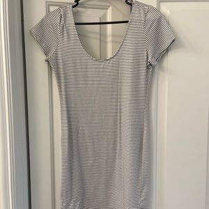 Hearts & Hips Black and white striped mini dress